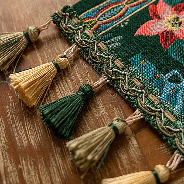 საშობაო სუფრის გასაშლელი - ბამბა-სელის ნაზავი თასმებით - ოთხი სადღესასწაულო სტილი და ზომა