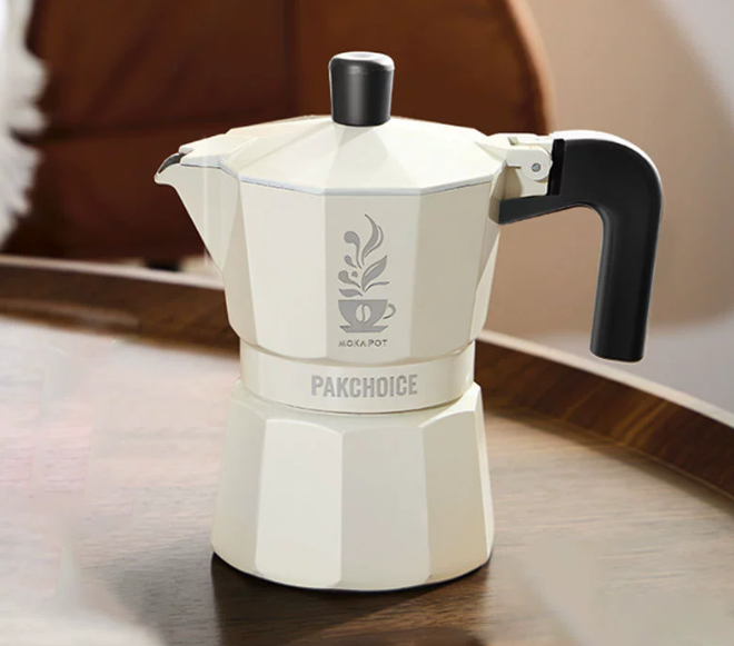 White Coffee Pot Moka Pot, Aluminum alloy