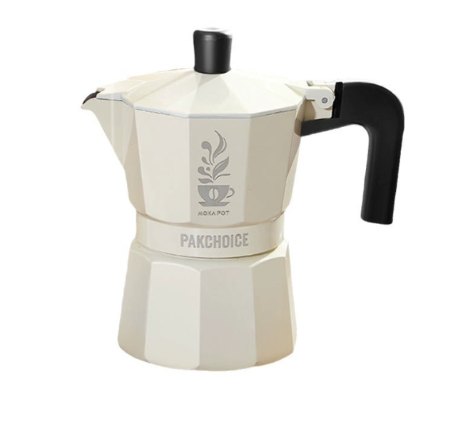 White Coffee Pot Moka Pot, Aluminum alloy