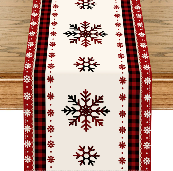 Christmas Style Linen Table Flag
