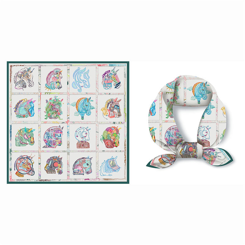 Silk Twill Square Scarf, 53 x 53cm