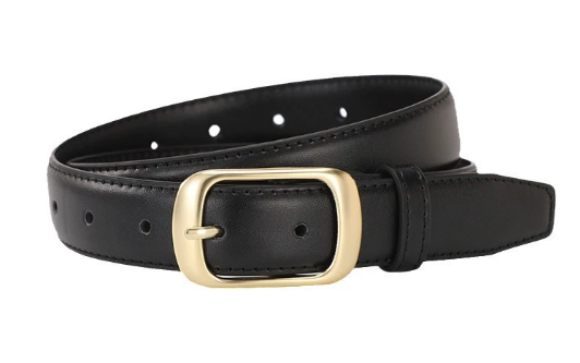 Leather Belt Black Brown with Alloy Buckle