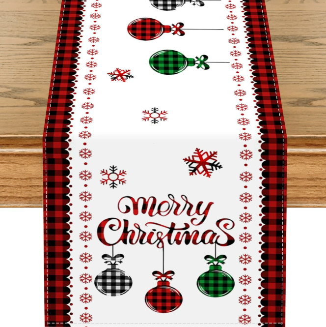 Christmas Style Linen Table Flag
