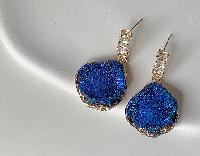 Earrings, Blue Gemstone Earrings