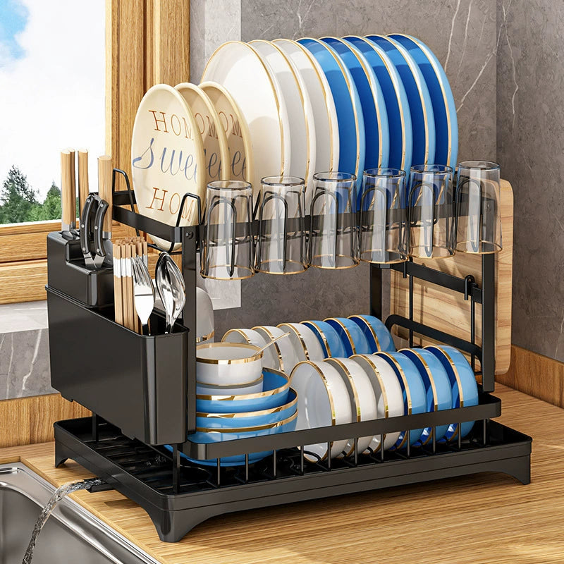Double - Layer Drainable Dish Rack