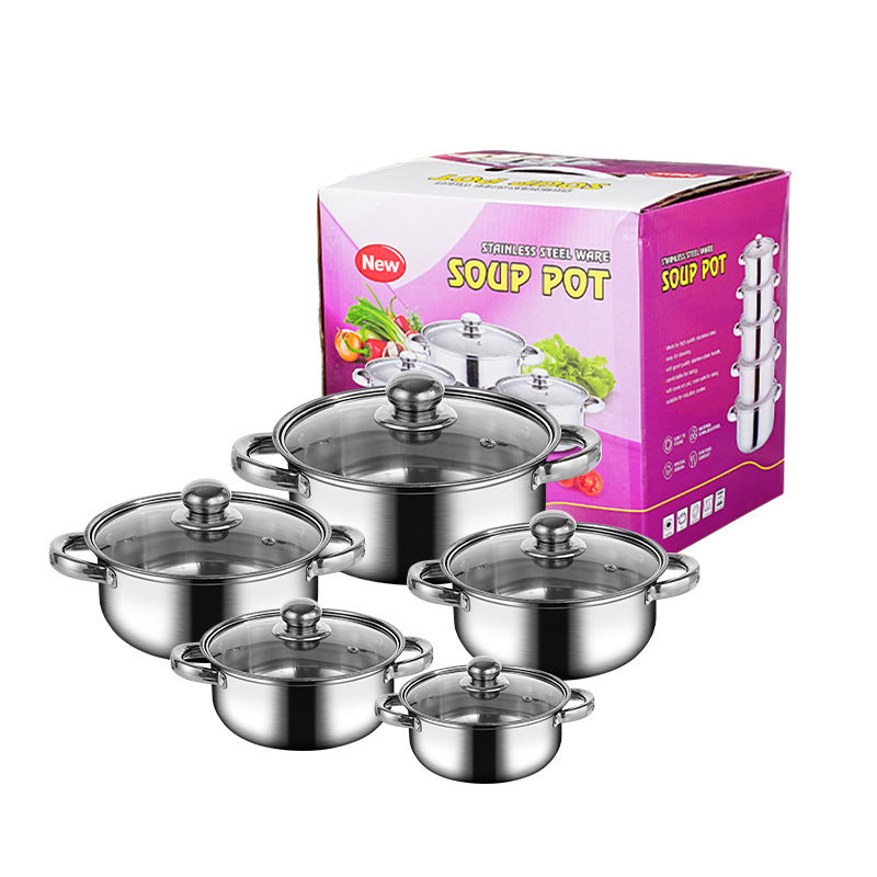 Stainless Steel 10 - Piece Cookware Set 16-24 cm