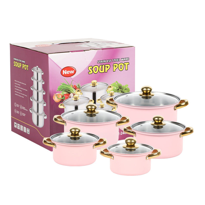 Stainless Steel 10 - Piece Cookware Set 16-24 cm