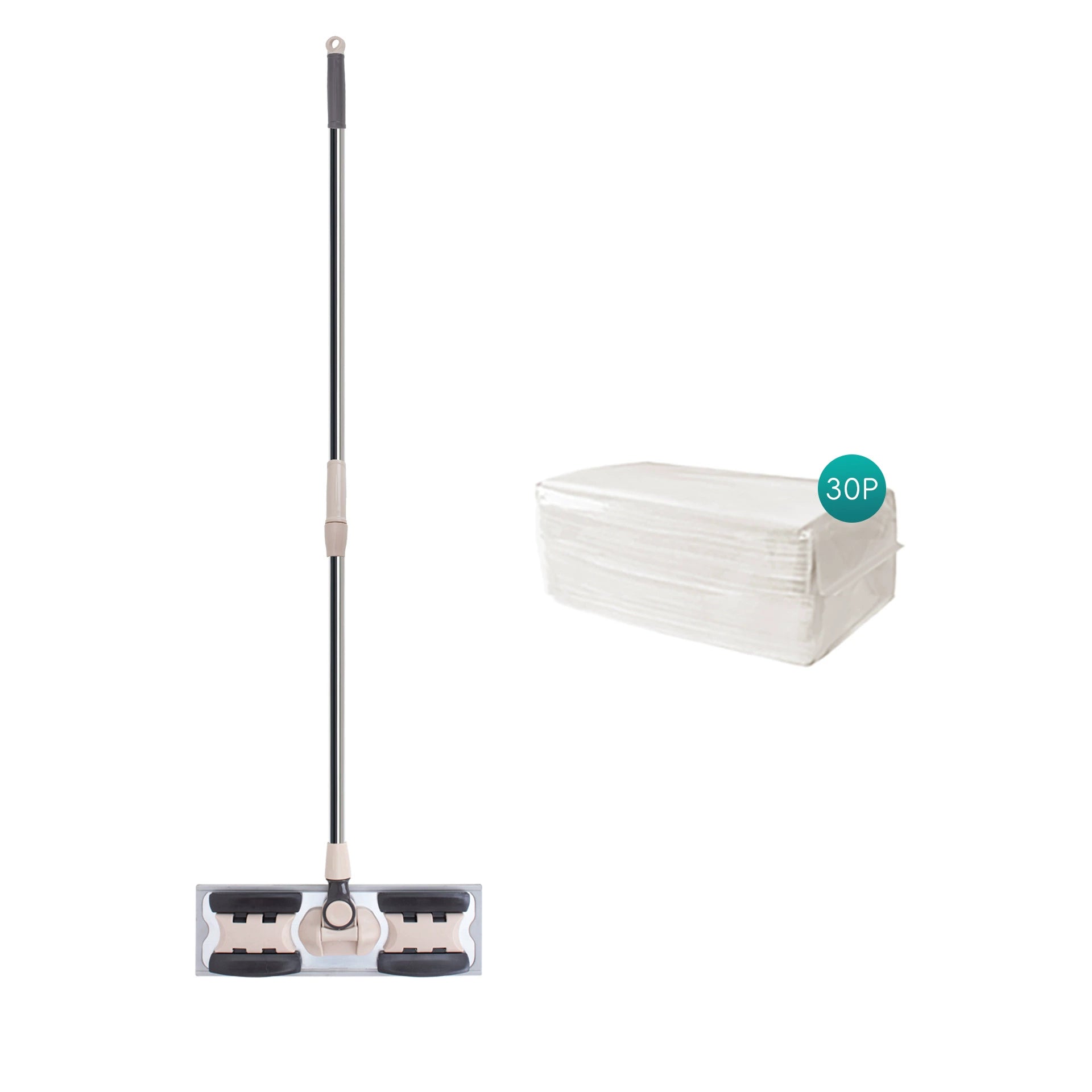 Floor Cleaning Mop Set with Replaceable Heads
