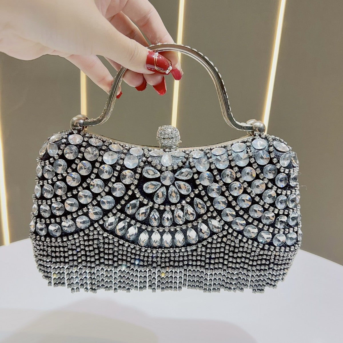 Rhinestone Embellished Evening Handbag