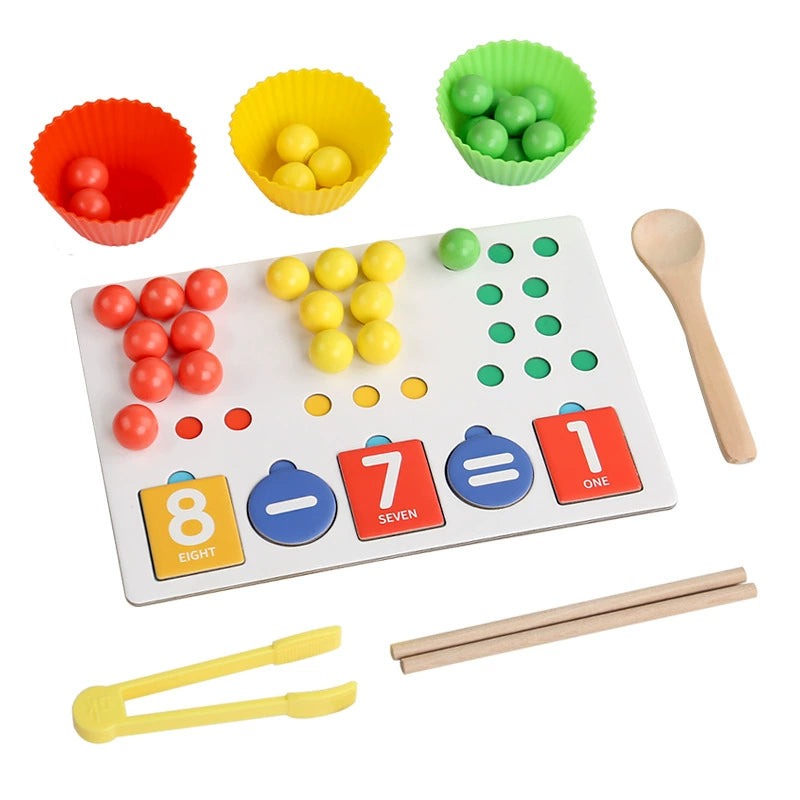 Wooden Clip - Bead Math Toy Set for Kids
