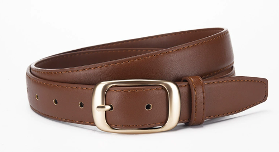 Leather Belt Black Brown with Alloy Buckle